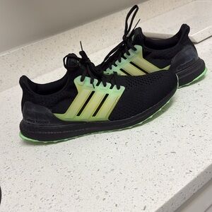 Adidas Black and Neon Green Running Shoes